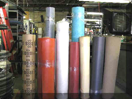 Rolls of rubber and industrial sheeting